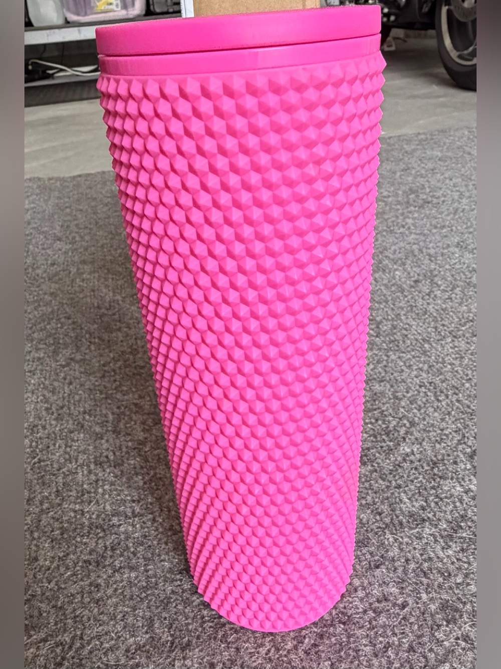 Simple Modern Pink Studded Tumbler Cup with Straw